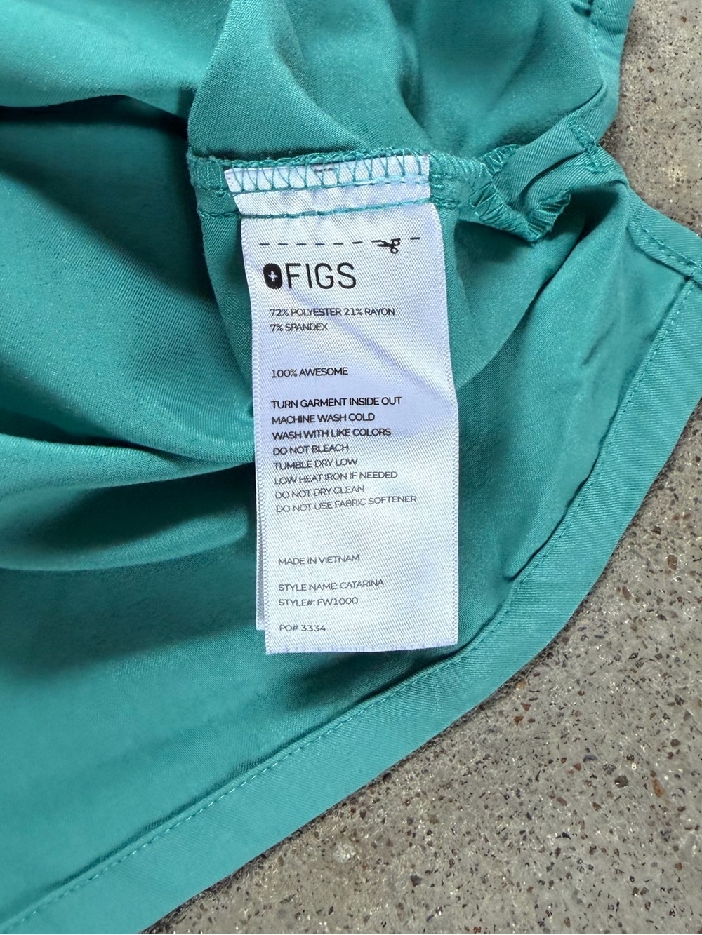 Figs Women’s Scrub Set Catarina Top Size XS Uman Jogger Size XXS/Tall Hydrogreen - Picture 8 of 12